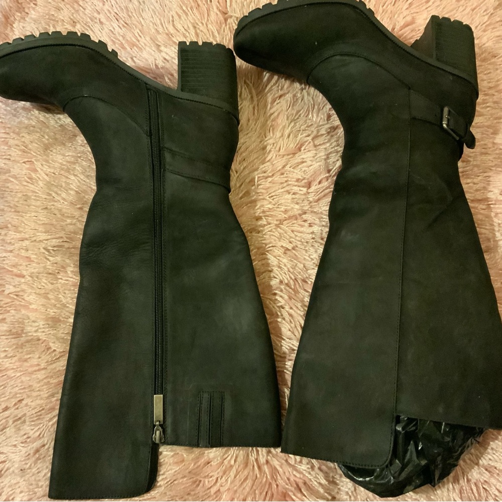 Lane Bryant Black Over-The-Knee Block Heel Boots